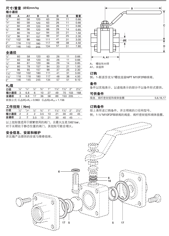 棋牌平台M10F三片式丝扣球阀外形链接尺寸