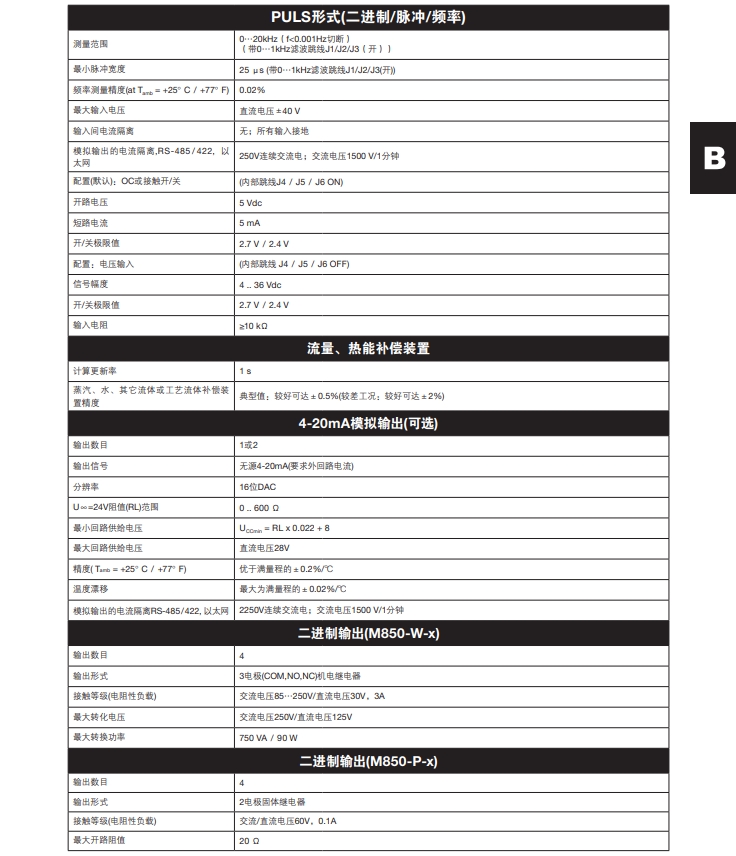 棋牌平台M850流量计算机技术参数