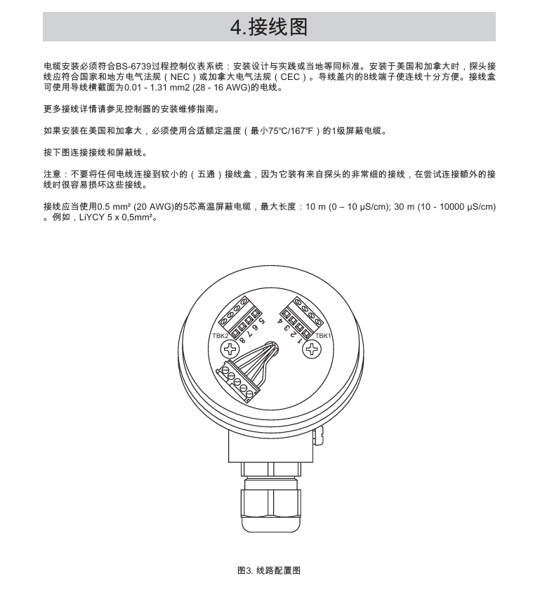 棋牌平台CP42电导率感应器接线图